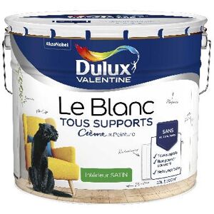 Dulux Valentine Le Blanc Tous Supports - Crème de Peinture - Satin Blanc - 10L