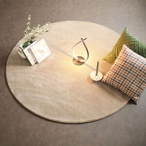 Ø250 Tapis rond doux - Hypnose beige nude - Galon beige foncé