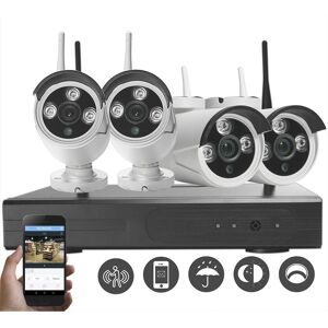 Grantek Kit VidéoSurveillance IP WiFi Extérieur 4 Caméras + Enregistreur NVR