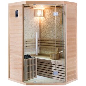 SNÖ Sauna traditionnel d?angle LUXE 2-3 places SNÖ + poele SAWO 4500W