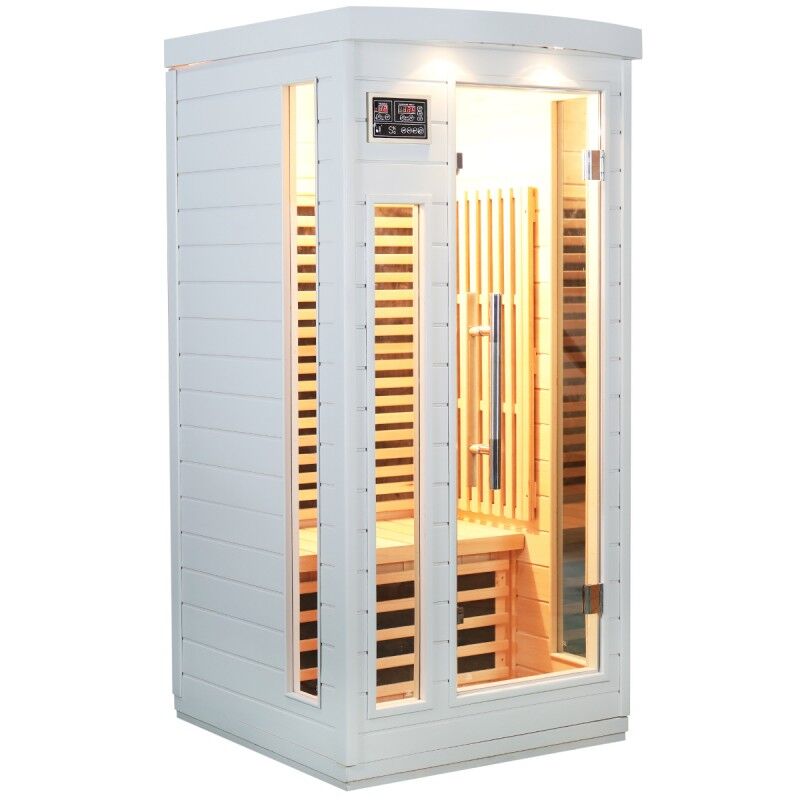 SNÖ Sauna infrarouge blanc panneaux carbone 1500W 1 place - SNÖ