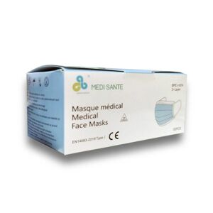 Masques Medicaux CE - Bleus 3 Plis jetables - Boîte de 50 - SILAMP