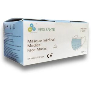 Masques Médicaux CE - Bleus 3 Plis jetables - Boîte de 50 - SILAMP