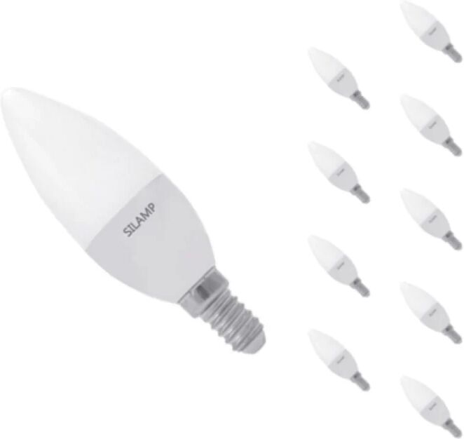 Ampoule LED E14 8W 220V C37 180° (Pack de 10) - Blanc Neutre 4000K - 5500K - SILAMP