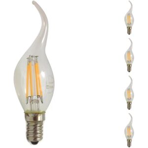 Ampoule LED E14 Flamme Filament 6W 220V 360° (Pack de 5) - Blanc Chaud 2300K - 3500K - SILAMP