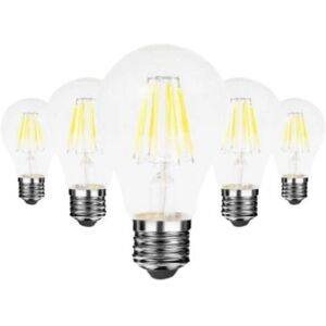 Ampoule LED E27 Filament 6W 220V COB 360° (Pack de 5) - Blanc Froid 6000K - 8000K - SILAMP