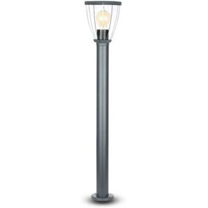 Borne de Jardin Lanterne Noire 80cm IP44 pour Ampoule E27 - SILAMP