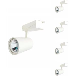 Spot LED sur Rail 30W 80° Monophase BLANC (Pack de 5) - Blanc Chaud 2300K - 3500K - SILAMP