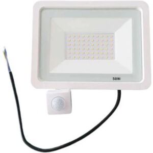 Projecteur LED 50W Detecteur de Mouvement Crepusculaire Extra Plat IP65 BLANC - Blanc Neutre 4000K - 5500K - SILAMP