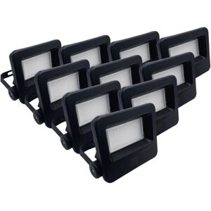 Projecteurs LED Extérieur 30W IP65 NOIR (Pack de 10) - Blanc Neutre 4000K - 5500K - SILAMP