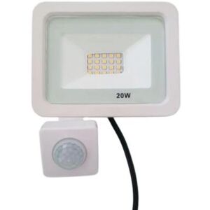 Projecteur LED Extérieur 20W IP65 avec Détecteur de Mouvement Crépusculaire BLANC - SILAMP