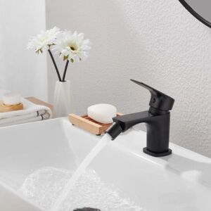 Robinet Mitigeur Lavabo Noir Carré Bec Orientable - SILAMP