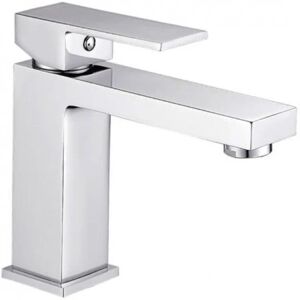 Robinet Mitigeur Lavabo Salle de Bain Inox Carré - SILAMP