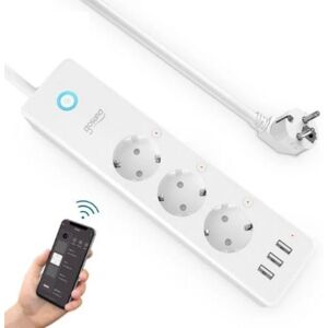 Multiprise Connectée WiFi 3G 15A + 3 Ports USB 3.1A Blanc - SILAMP