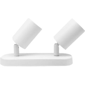 Plafonnier 2 Spots Orientables Alu Blanc pour Ampoule GU10 - SILAMP