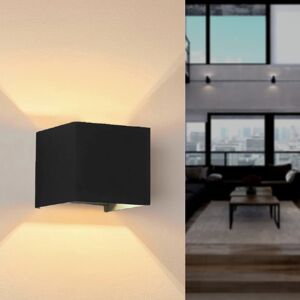 Applique Murale Noire Design LED 6W IP54 Carre - Blanc Chaud 2300K - 3500K - SILAMP