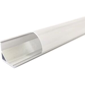 Profile Aluminium Angle 1m pour Ruban LED Couvercle Blanc Opaque - SILAMP