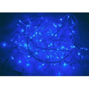 Guirlande LED 220V 15M IP44 300 LED - Bleu avec minuteur (+transfo) - Cable vert - SILAMP