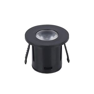 Mini Spot LED Encastrable 1W 90° Rond Noir - Blanc Chaud 2300K - 3500K - SILAMP