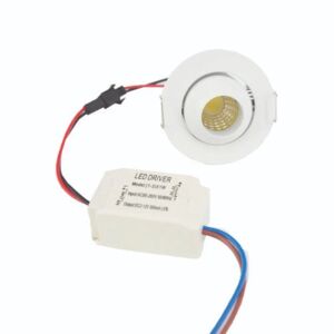 Mini Spot LED Encastrable Orientable 3W COB 45° Rond - Blanc Froid 6000K - 8000K - SILAMP