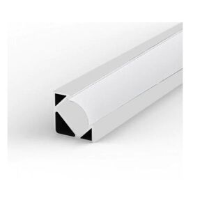 Profile Aluminium Blanc Angle 2m pour Ruban LED Couvercle Blanc Opaque - SILAMP