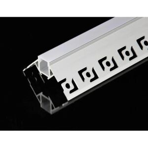 Profile Aluminium encastre angulaire 1m pour Ruban LED Couvercle Blanc Opaque - SILAMP