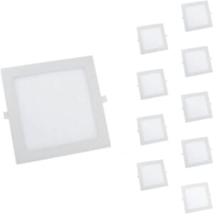 Spot LED Extra Plat Carre 24W Blanc (Pack de 10) - Blanc Neutre 4000K - 5500K - SILAMP