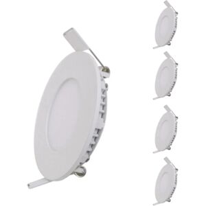 Spot LED Extra Plat Downlight Rond 6W Blanc (Pack de 5) - Blanc Neutre 4000K - 5500K - SILAMP