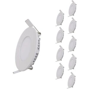 Spot LED Extra Plat Rond 6W Blanc (Pack de 10) - Blanc Froid 6000K - 8000K - SILAMP