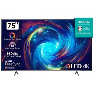 HISENSE Téléviseur 189 cm UHD 4K QLED HISENSE 75E77KQ PRO