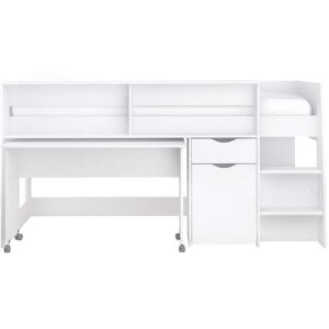 Conforama Lit combiné 90x200 cm TEMPO JUNIOR coloris blanc