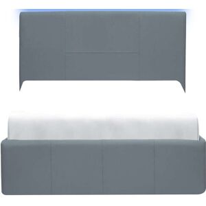 Conforama Lit simple 90x190 cm CHESTERLIGHT coloris gris