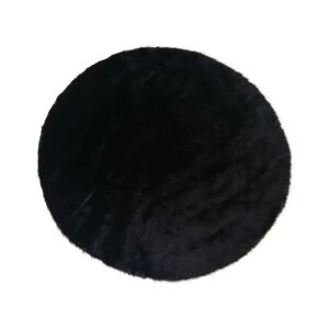 Conforama Tapis rond 120 cm PEAU coloris noir