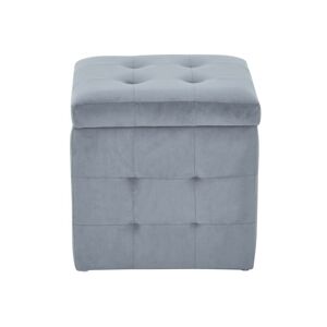 Conforama Pouf avec coffre de rangement CAROLINE 2 coloris gris