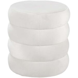 LOMOCO Pouf en velours LOMOCO BIBOU coloris blanc