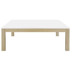Conforama Table basse rectangulaire EVAN coloris blanc et chêne
