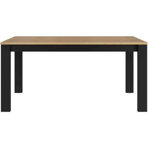 Conforama Table fixe 160 cm MANCHESTER coloris bois/ noir