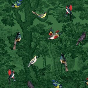 Maison Images d'Epinal Papier peint panoramique Forêt aux Oiseaux