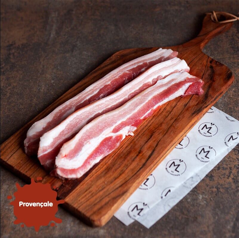 Poitrine de porc d'Occitanie tranchée Provençale - 550g - En direct de Maison Lascours (Haute-Garonne)