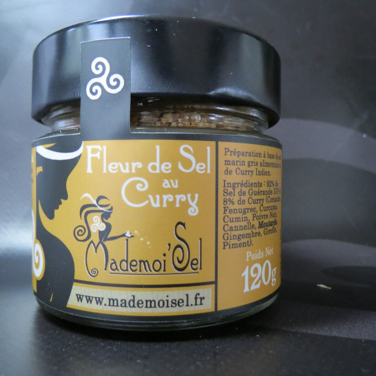 Le Panier à Poissons Fleur de sel au curry 120g, 100% sel de Guérande