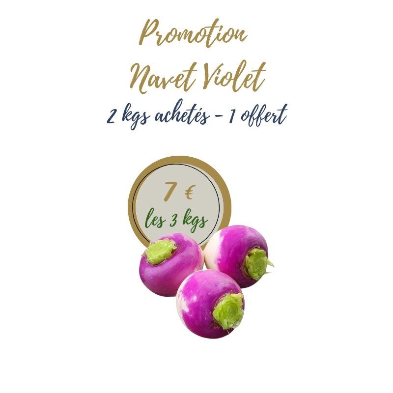 La Ferme d'Arnaud Promotion Navet Violet - 2  kgs achetés, 1 kgs offert - En direct de La Ferme d'Arnaud (Nord)