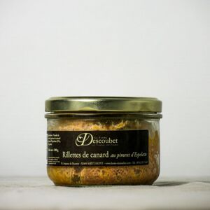La ferme Descoubet 10 pots de Rillettes de Canard au Piment d'Espelette (200g X 10) - En direct de La ferme Descoubet (Gers) - Publicité