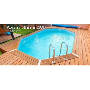 Piscine Azura 355x490 - H130cm - Liner Bleu 75/100eme