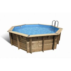 Piscine en BOIS OCEA diam 430 x 120 cm - Liner Gris