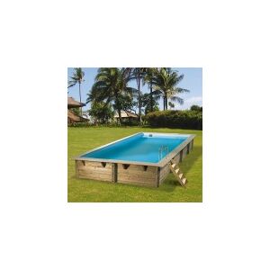 Piscine en bois Azura 350 x 505 x 126 cm H - Liner beige