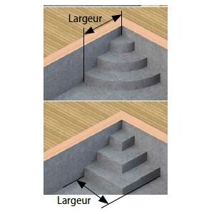 Forfait escalier 75/100 et 85/100 eme UNI angle 1/4 cercle  a 2.00 m