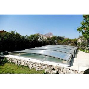 Abri piscine en kit 840 x 552 cm (4.80 m) - Bassin de 8 x 4 m (RAL7016)