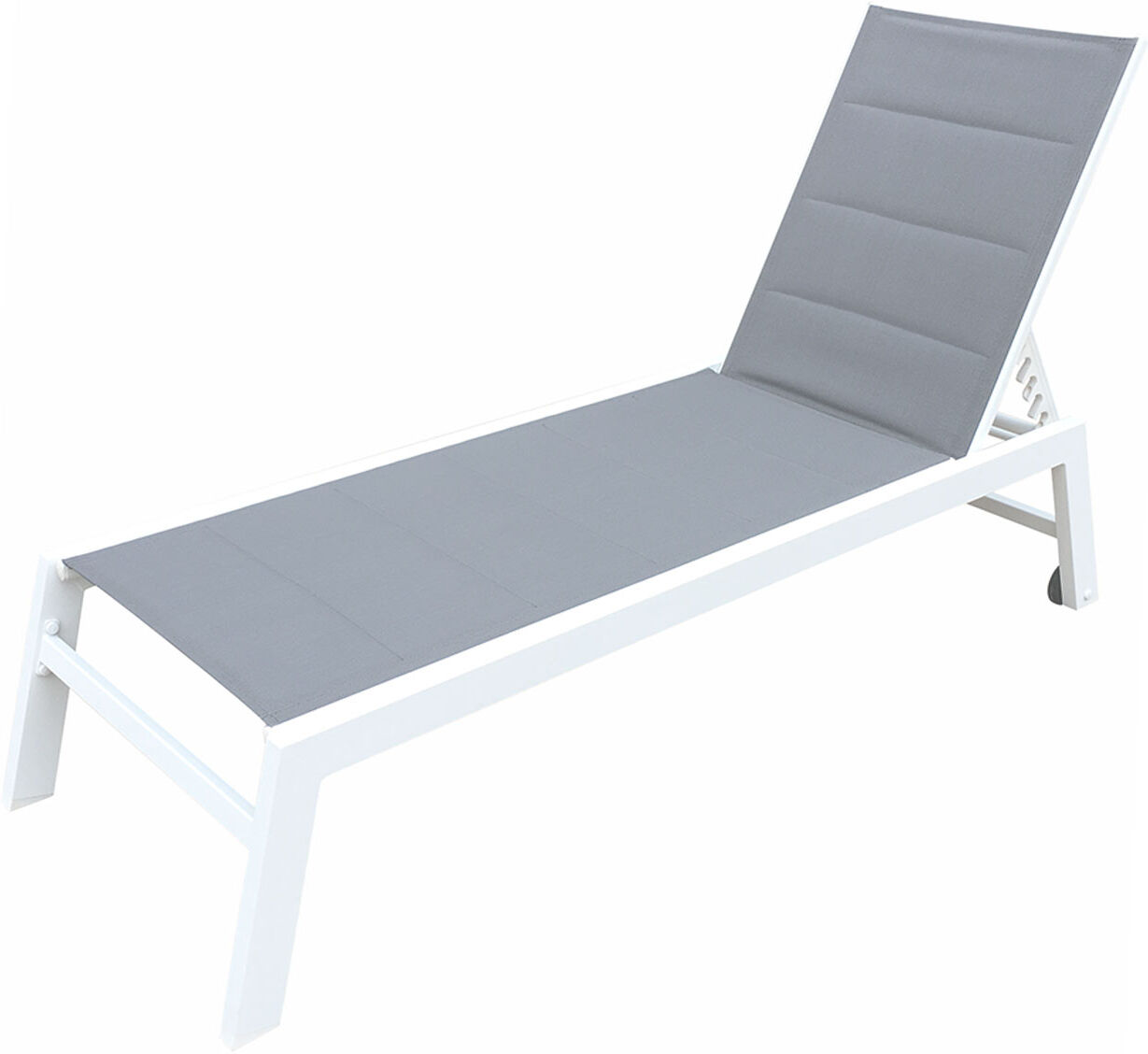 Happy Garden Bain de soleil BARBADOS en textilène gris - aluminium blanc Happy Garden Bain de soleil BARBADOS en textilène gris - aluminium blanc