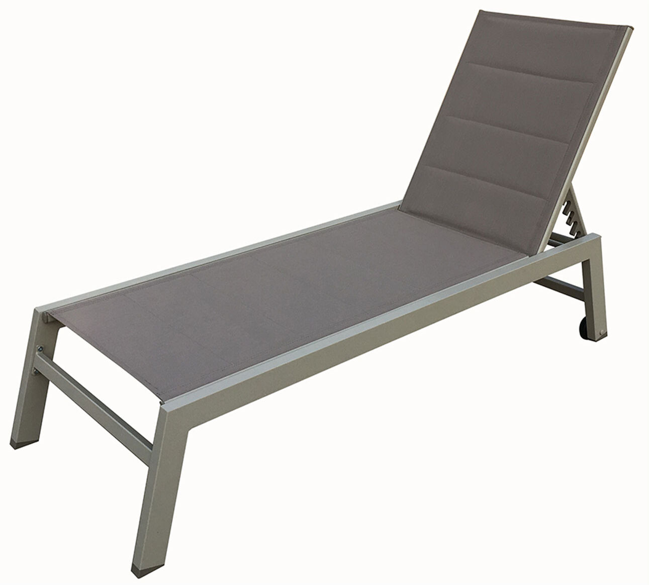 Happy Garden Bain de soleil BARBADOS en textilène taupe - aluminium taupe Happy Garden Bain de soleil BARBADOS en textilène taupe - aluminium taupe