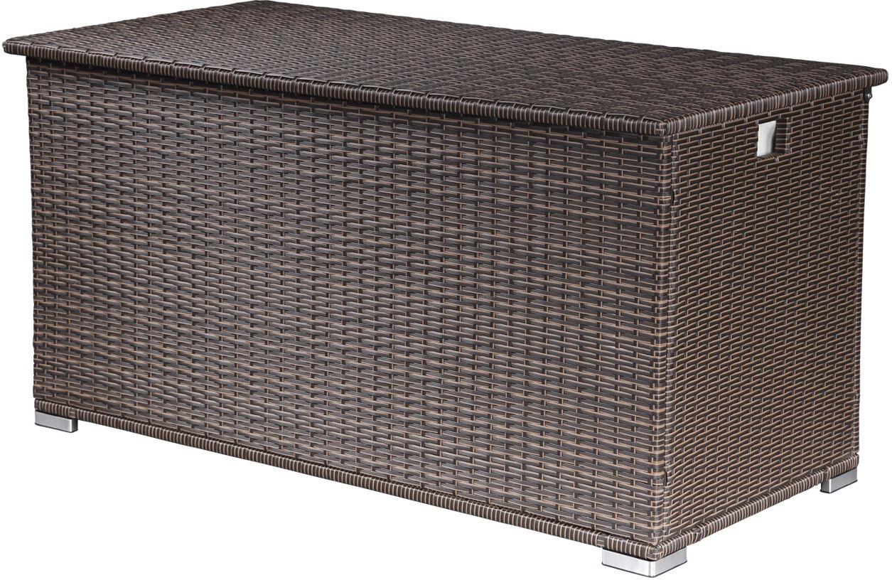 Happy Garden Coffre de rangement ALÉRIA L en résine tressée chocolat - intérieur écru Happy Garden Coffre de rangement ALÉRIA L en résine tressée chocolat - intérieur écru